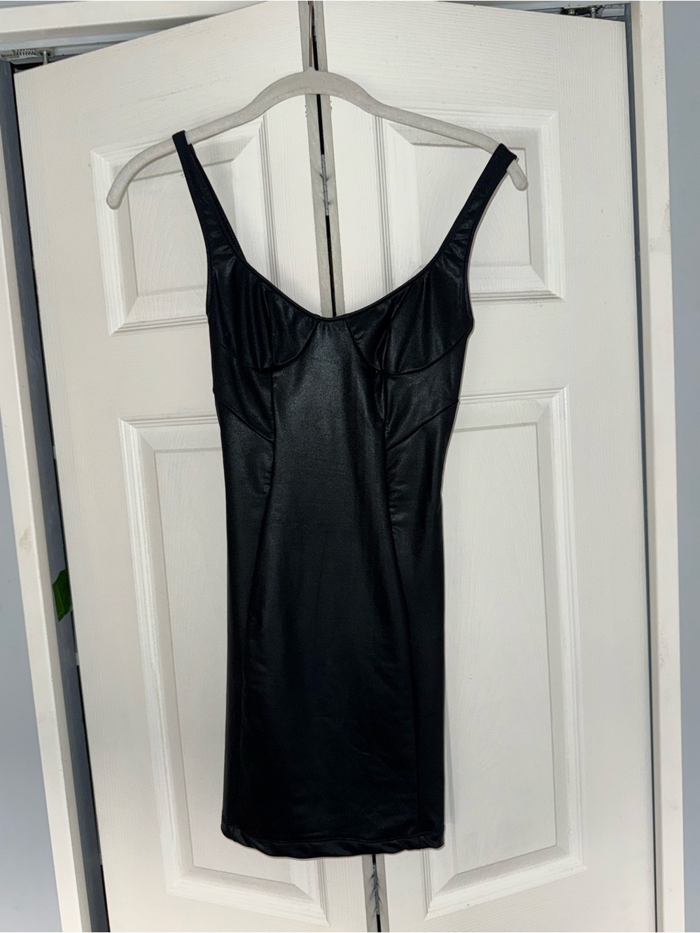 NWT Only Hearts NYC Black Vegan Leather Slip Dress